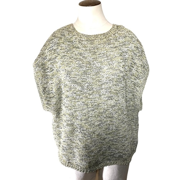 H & M knit stretchy comfy neutral tones oversized top short sleeves size medium - Picture 1 of 9